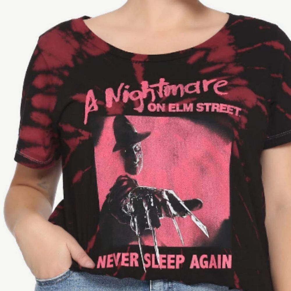 A Nightmare on Elm Street Freddy Krueger Claw Tie Dye Crop Plus Size T-Shirt